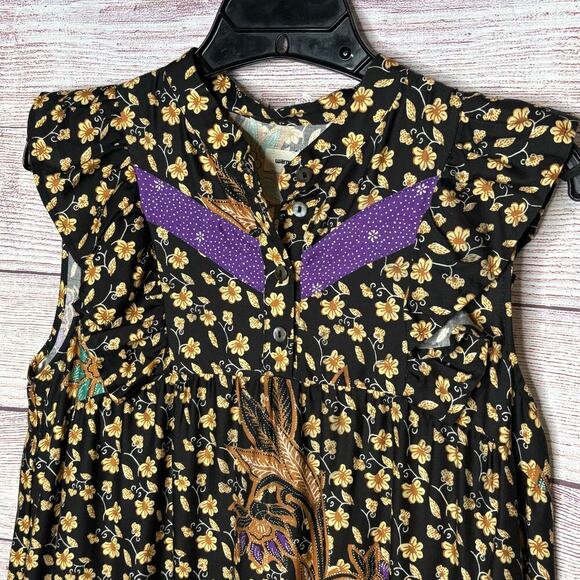 Warm Women's Boho Hippe Ruffle Sleeveless Cotton Breezy Floral Dress Size Small - Picture 4 of 16